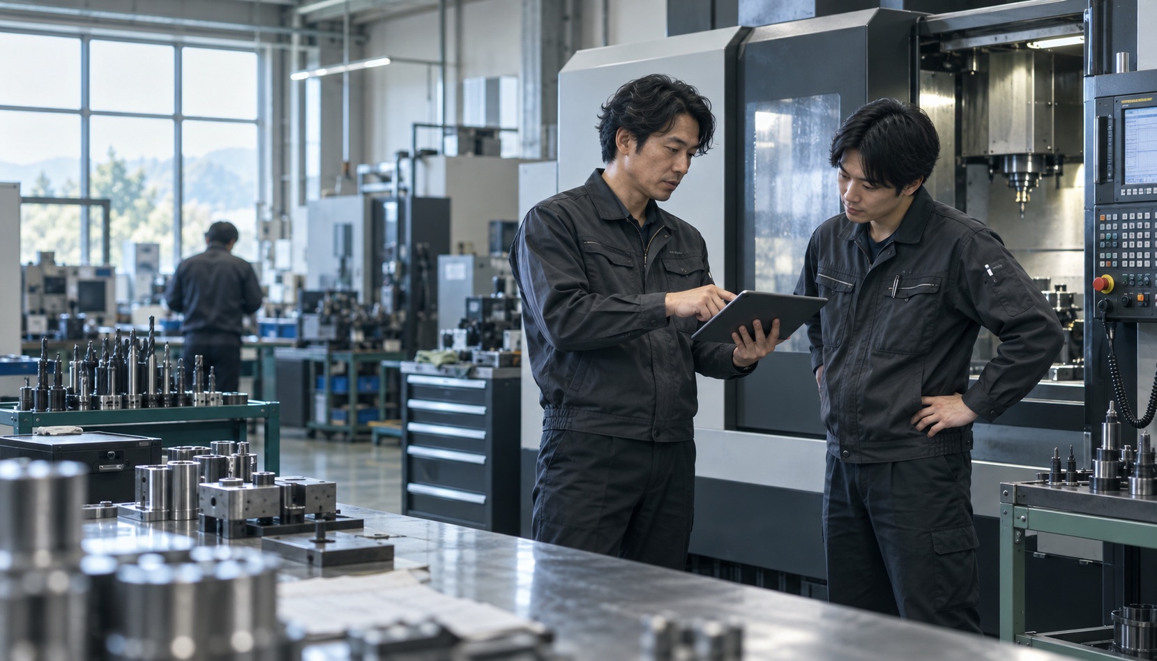 タブレットで作業を確認する製造現場のイメージ